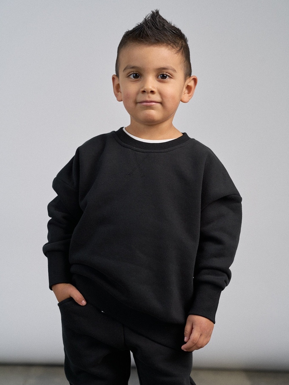 Little Bipsy Black Crewneck Sweatshirt for Kids 2-3T